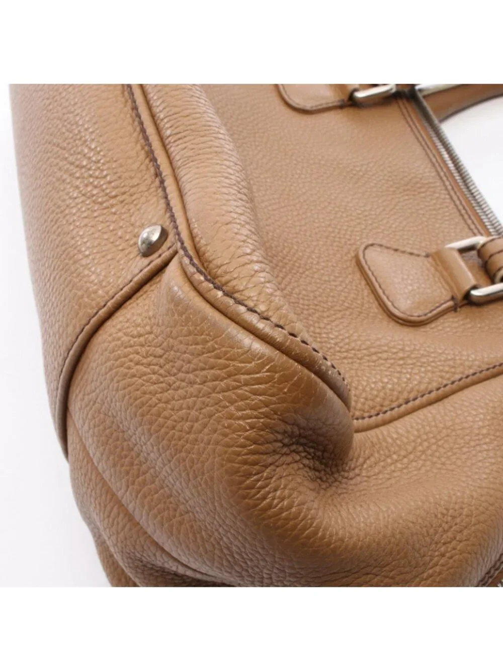 Chanel Tote Logo Fringe Beige Leather Handbag